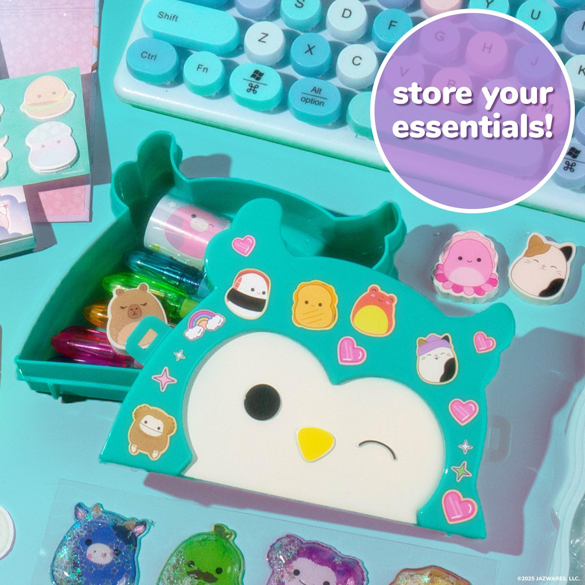 Squishmallows glitter-filled stickers to decorate planners and letters
