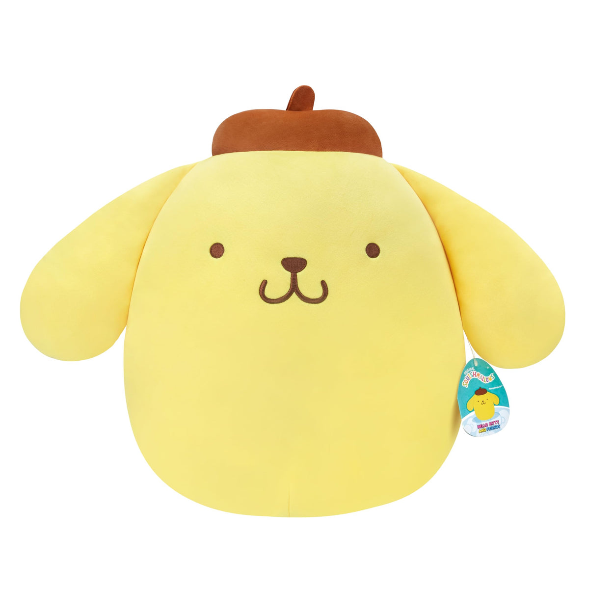 Squishmallows Pompompurin 14in plush front view for cozy hugs