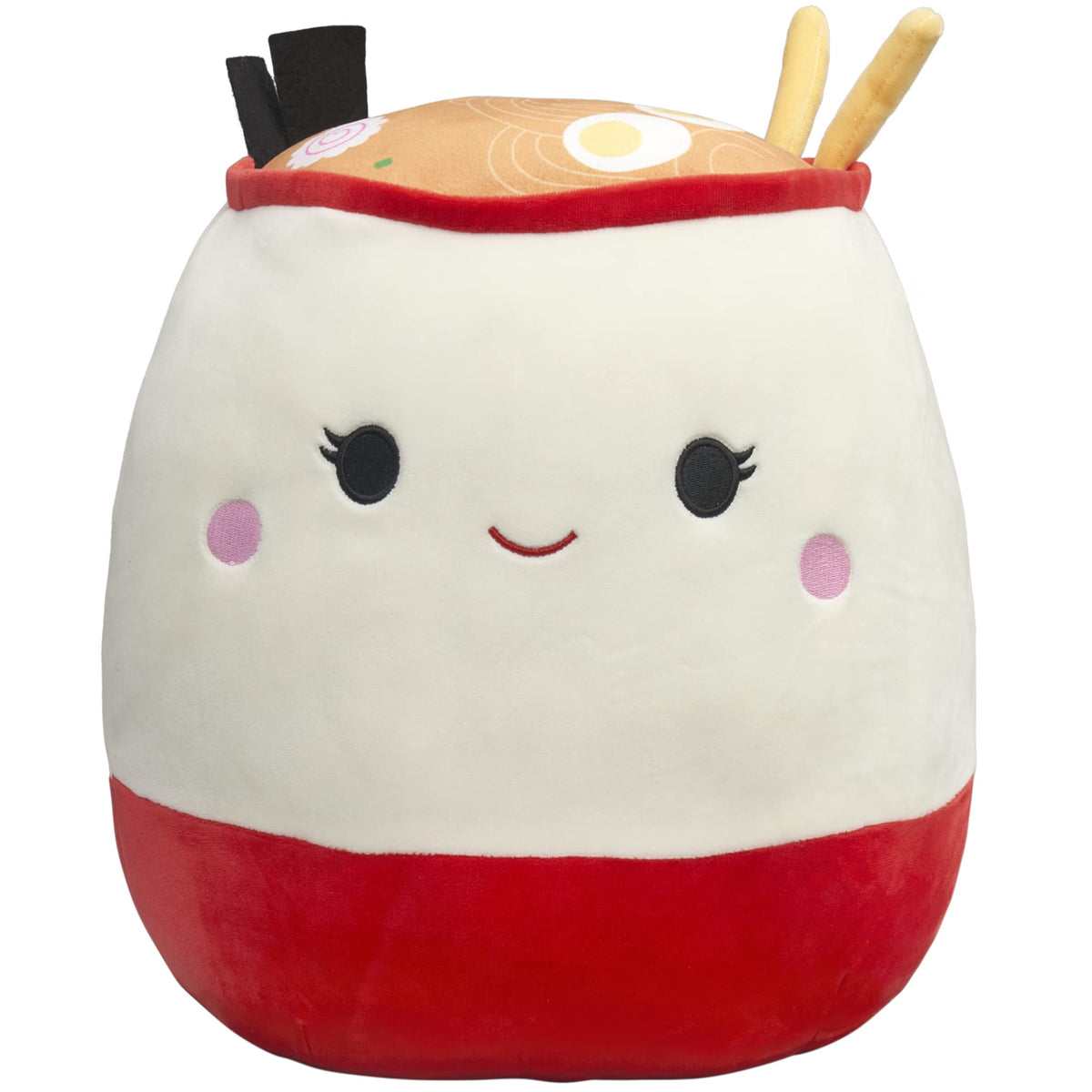 Squishmallows Raisy ramen plush front view, a cozy playtime companion.