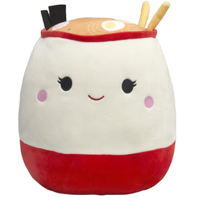 Squishmallows Raisy ramen plush front view, a cozy playtime companion.