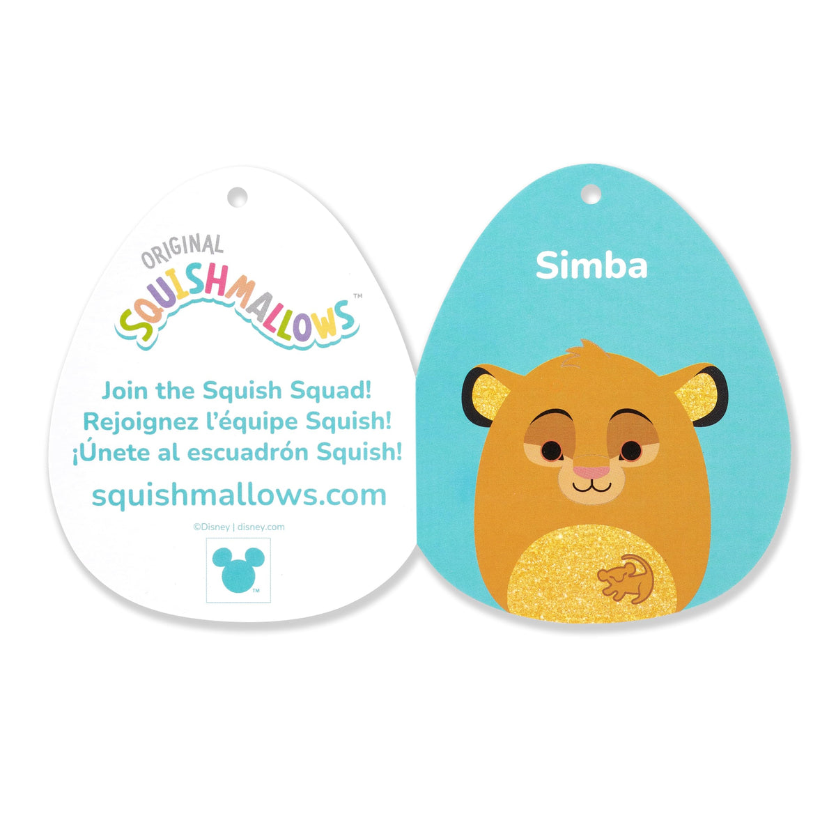 Squishmallows Simba 14-inch ultrasoft fabric detail for cozy hugs