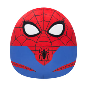 Squishmallows Spider-Man plush 12-inch front view, a soft cuddle buddy for travel and play.