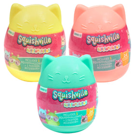 Squishmallows Squishville Easter Eggs 3-pack mini plush for Easter gifting and cuddly display.