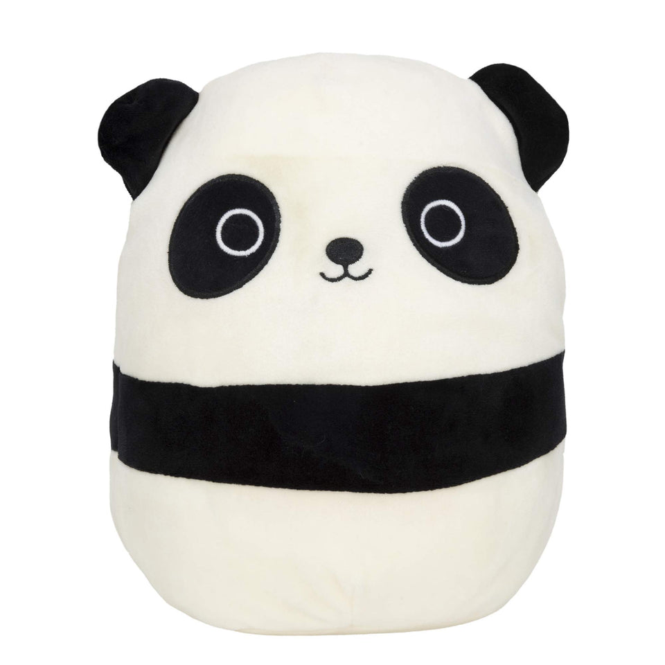 Squishmallows Stanley panda face plush offers a cuddly hug factor