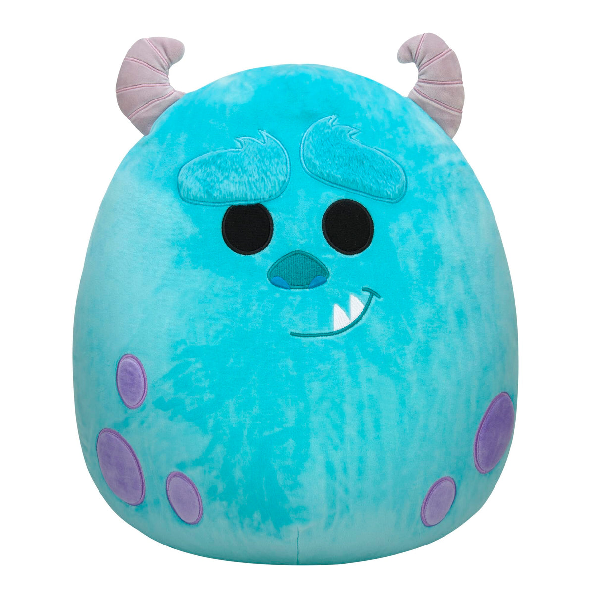 Squishmallows Sulley 14-inch plush front view highlighting ultrasoft cuddle material