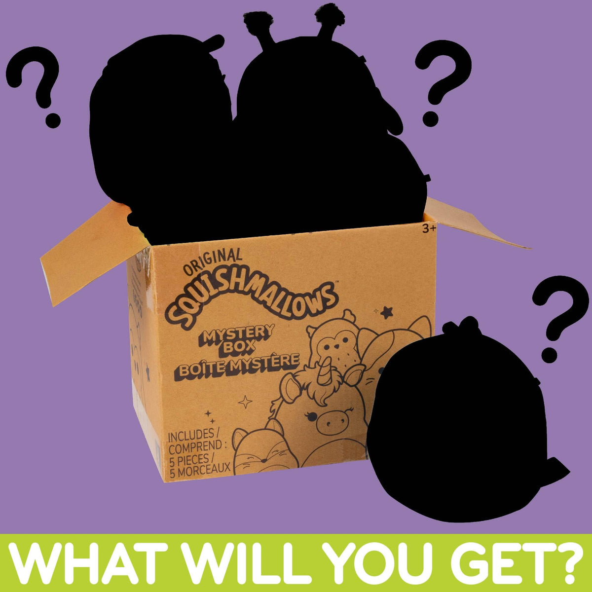 Squishmallows 5-Pack Mystery – assorted soft plush for gifts and collections