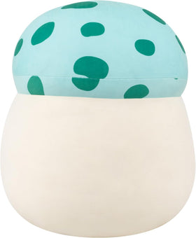 Sydney teal spotted mushroom back view, adds whimsy to any shelf.