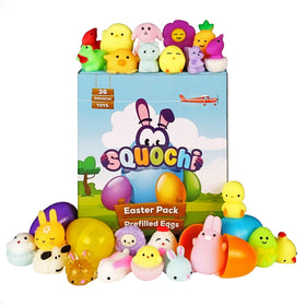 SQUOCHI Easter Mochi squishy egg opens to reveal a colorful mini toy for Easter play