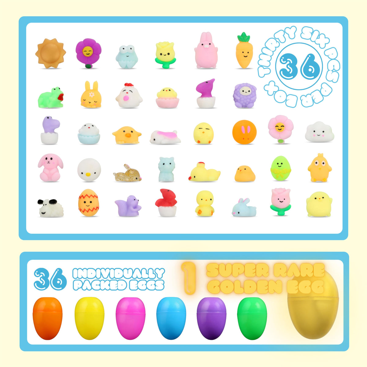 SQUOCHI prefilled eggs show vibrant squishies ready for joyful rewards