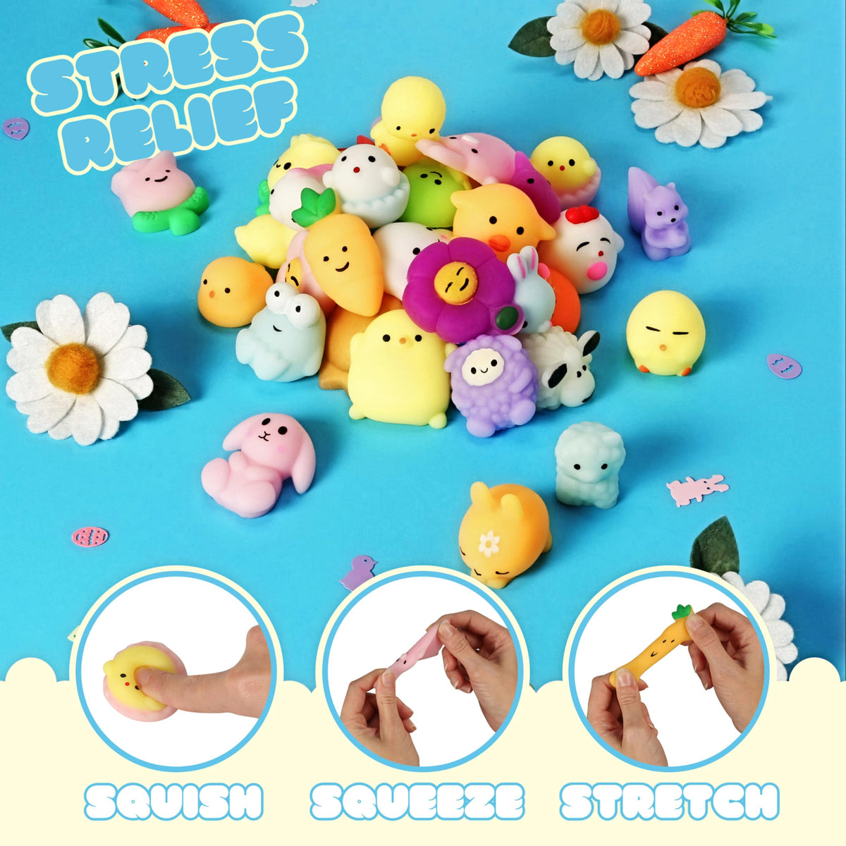 SQUOCHI mini squishies provide tactile stress-relief during study breaks