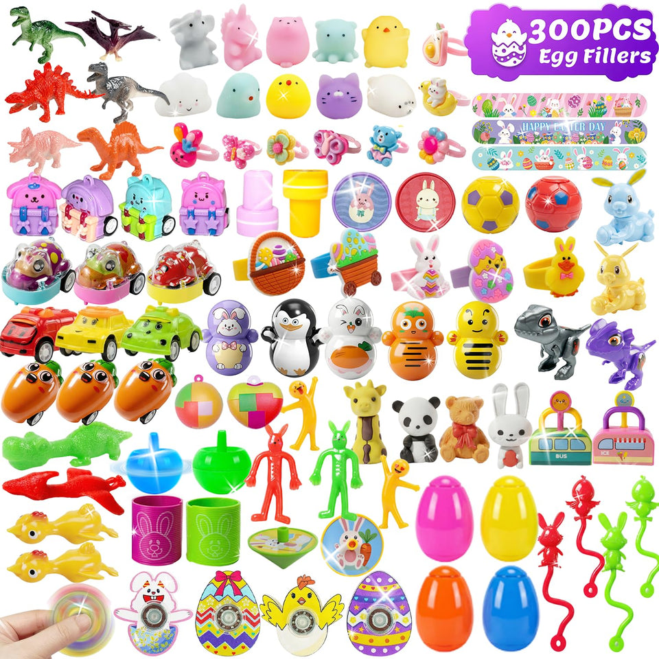 SQZUWIT Easter egg fillers bulk pack with pull back cars for party favors