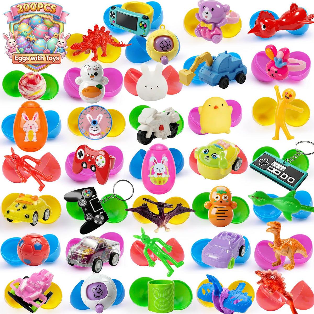SQZUWIT Easter eggs 200 pcs packaging for easy party setup and surprise-filled hunts.