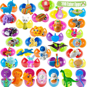 SQZUWIT 200-piece Easter eggs with assorted toys for classroom prizes