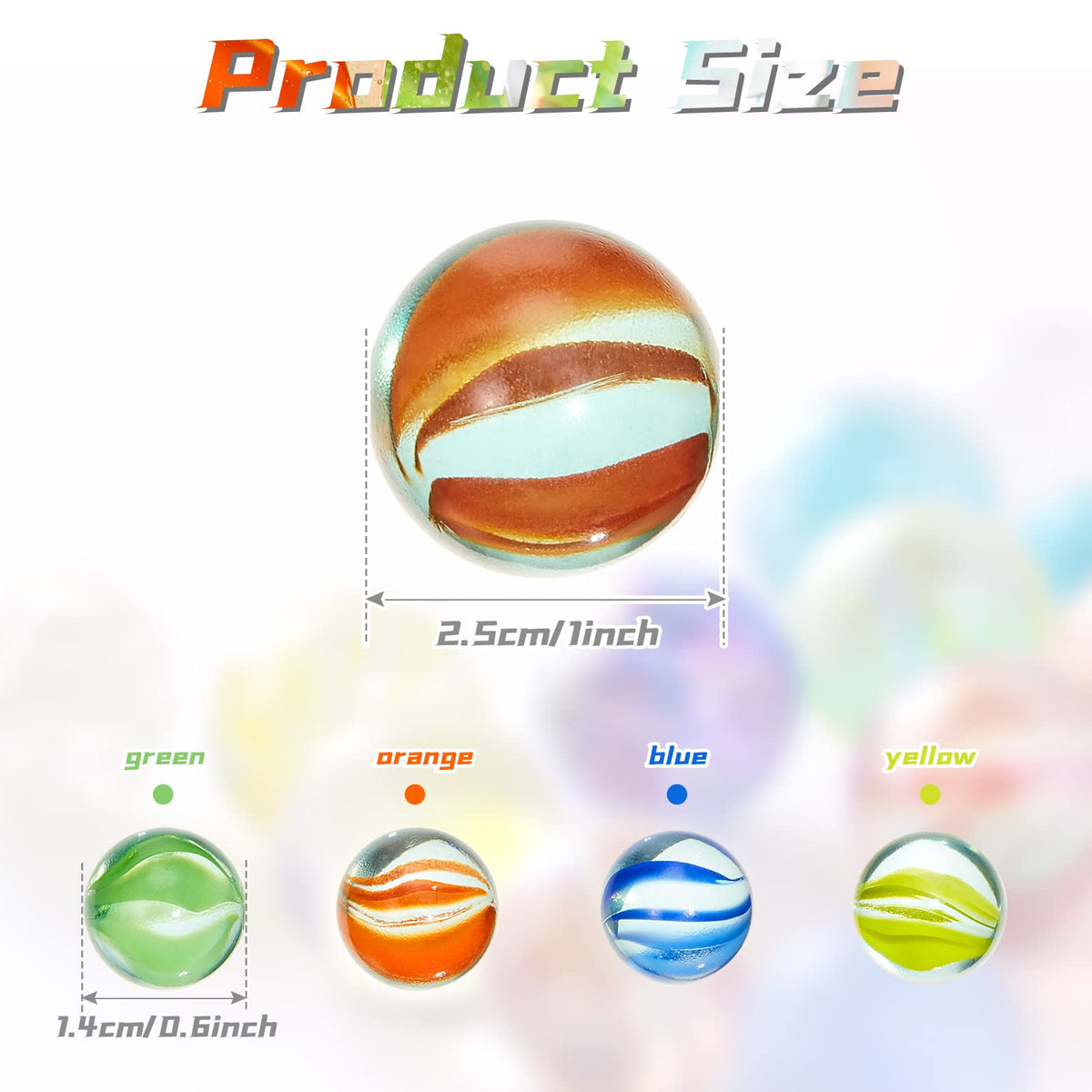 Sratte 14mm glass marbles close-up showing smooth, durable craftsmanship