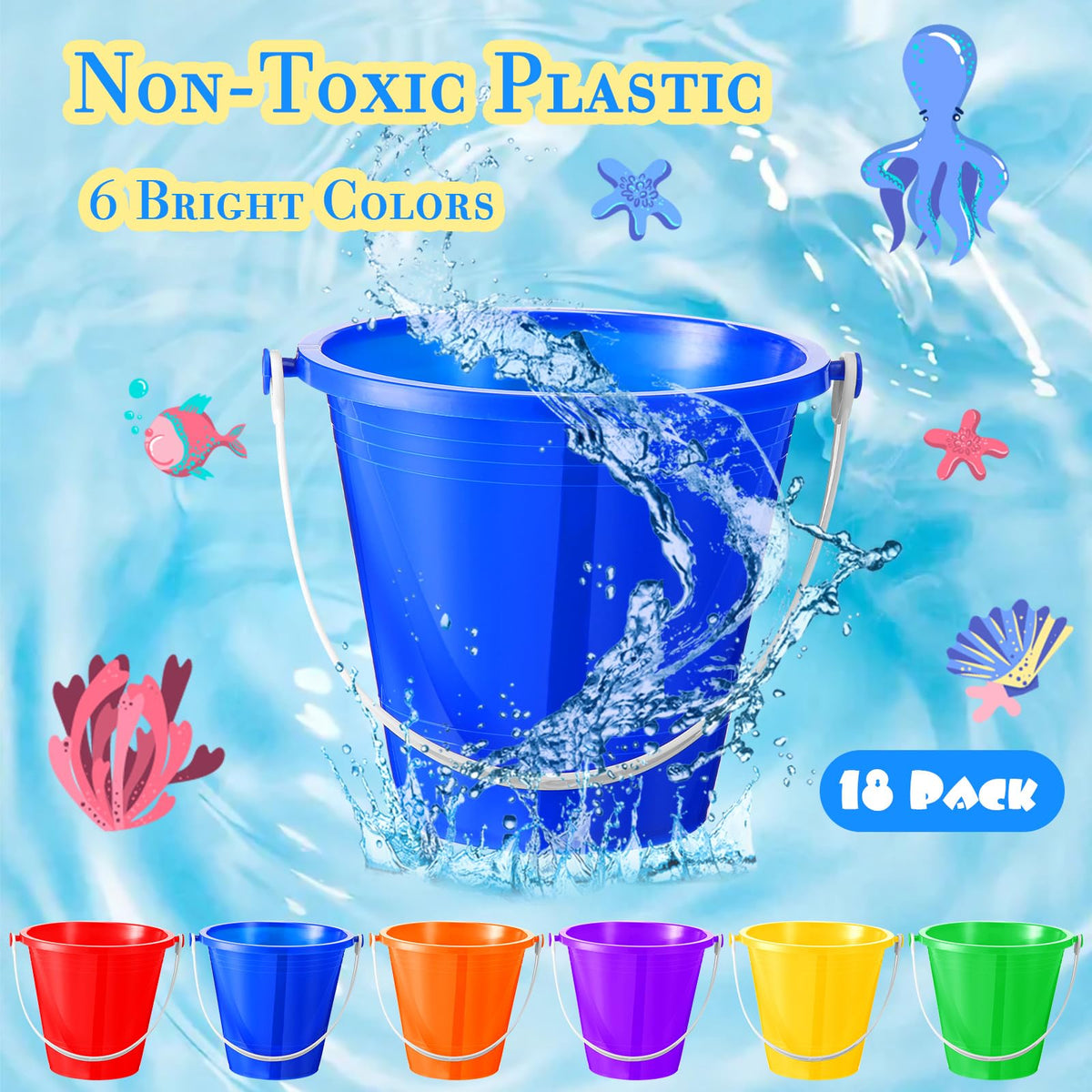 Sratte 18-pack beach shovels ready for quick digging and easy grip.