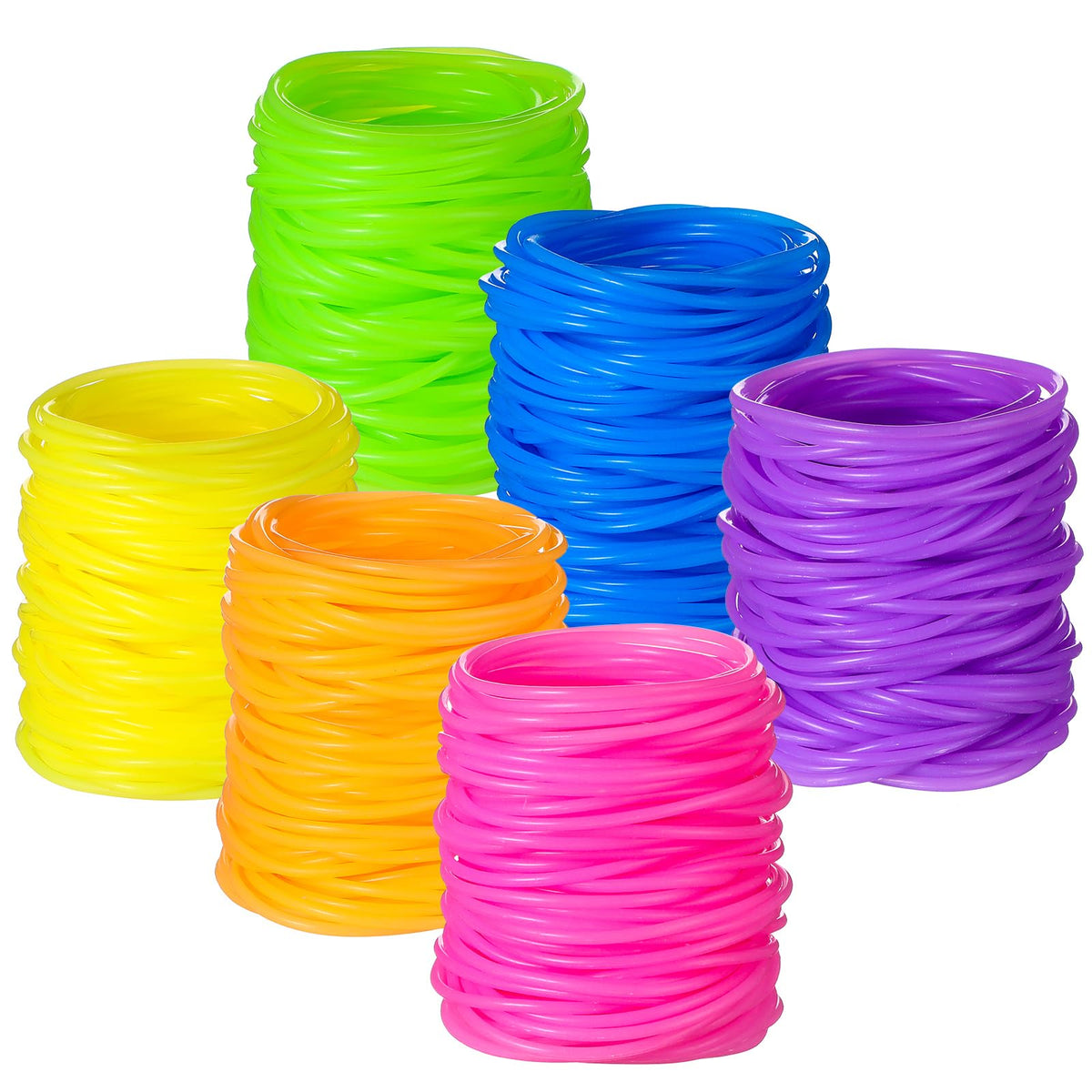 Sratte jelly bracelets in bright rainbow colors, soft silicone and comfortable fit.