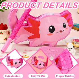 Sratte axolotl pinata thick cardboard material for sturdy hanging.