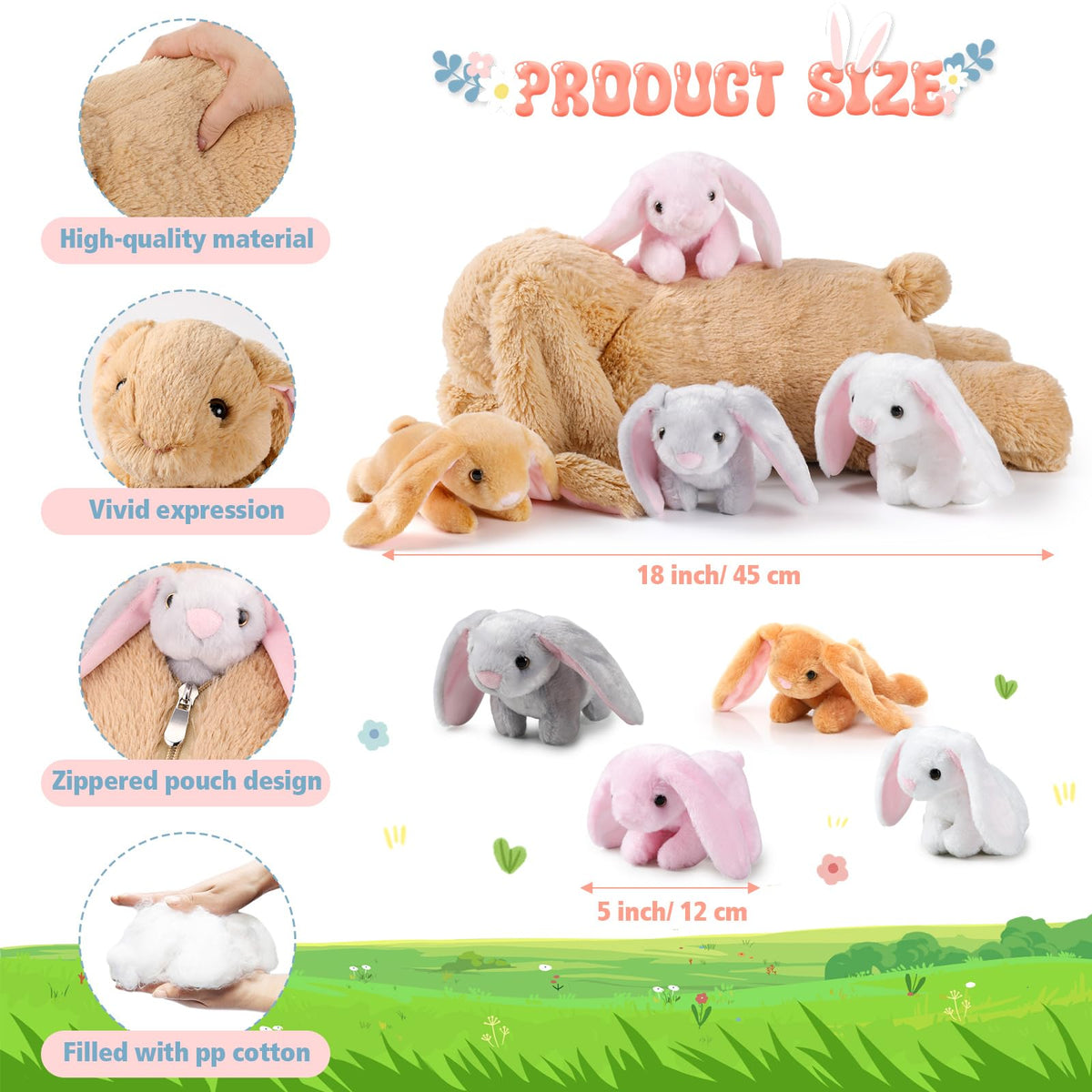 Sratte baby bunny plush 5in, pocket-sized cuddle friend.