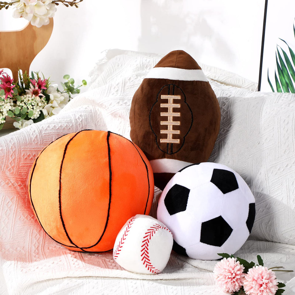 Sratte basketball pillow, 11in, soft plush cushion for playtime and decor.