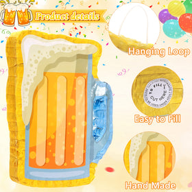 Sratte Beer Pinata opening on the mug for filling confetti or candies.