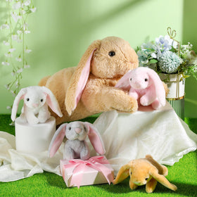 Sratte bunny plush set, nursery decor and playtime buddy.