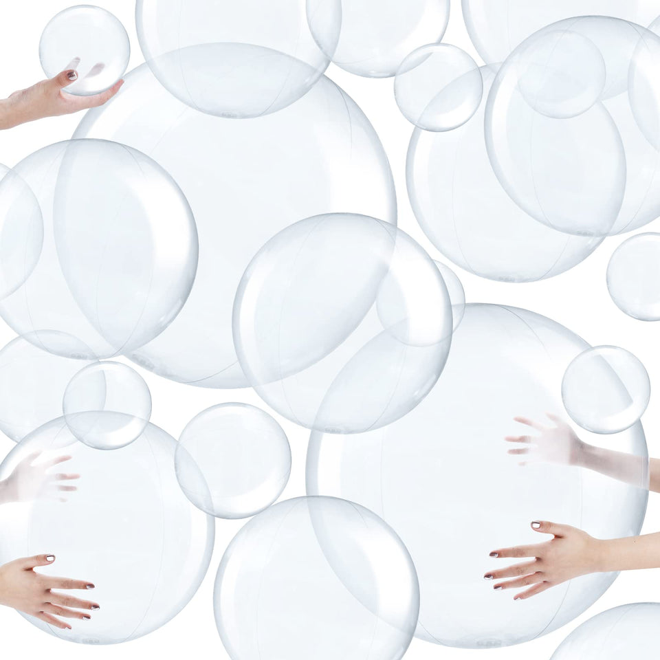 Sratte clear inflatable beach ball 24 inch, ideal for sunny pool parties and vibrant visuals.