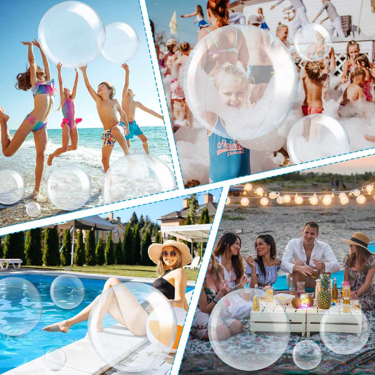 Sratte clear inflatable beach ball 5 inch, lightweight and portable for quick setups.