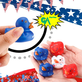Sratte ducks printed with freedom and 4th of July text for display.