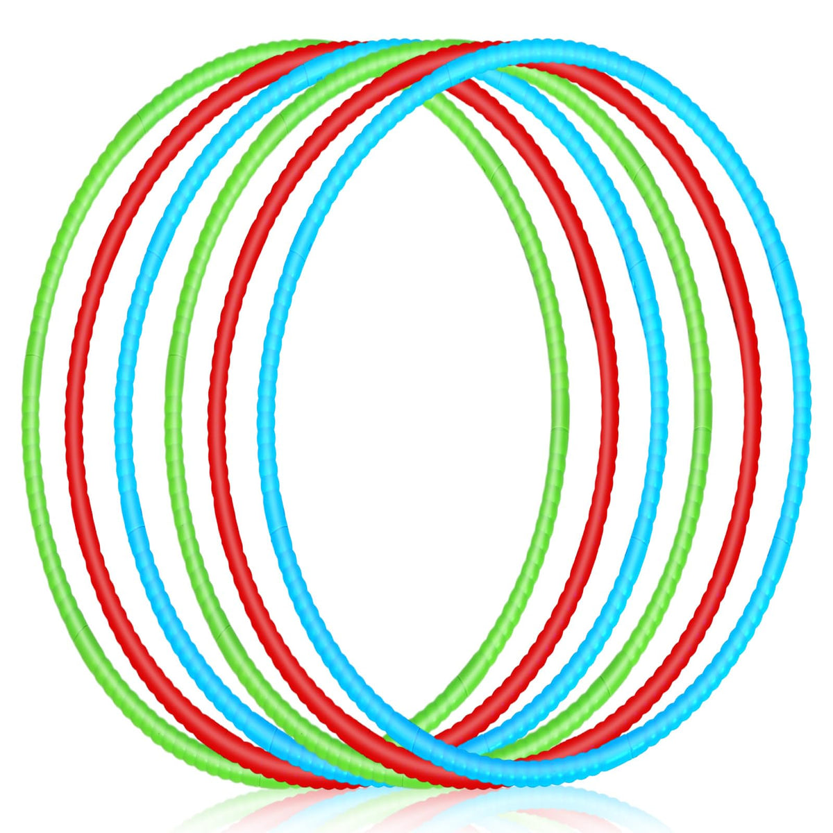 Sratte exercise hoop set in red, green, blue for quick assembly and colorful play.