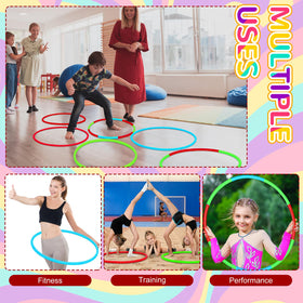 Sratte hoops used as garland decorations and party props.