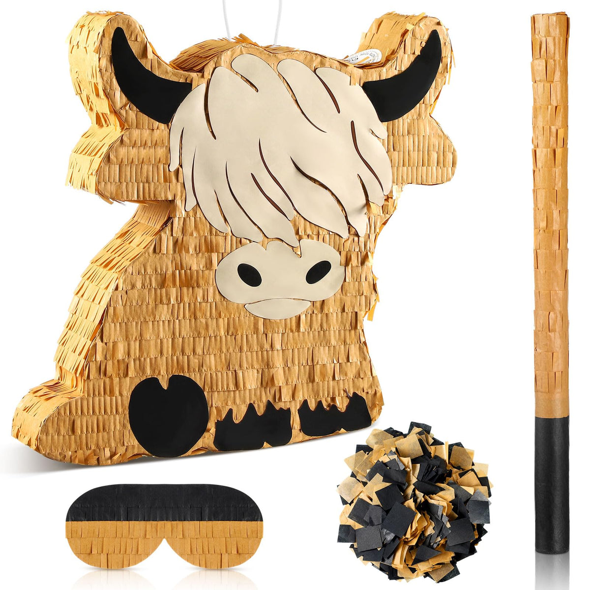 Sratte Highland Cow pinata main view for vibrant party decor.