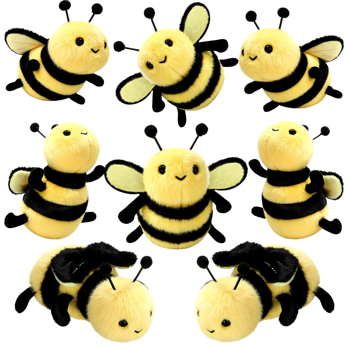 Sratte honey bee plush eight-pack for gifts and party décor