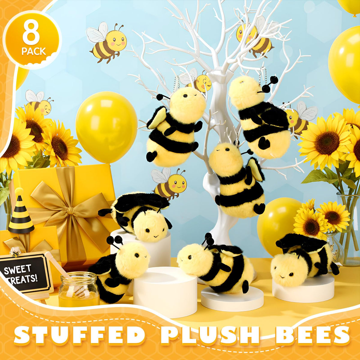 Sratte honey bee plush keychain adds charm to bags