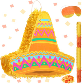 Sratte Mexican pinata front view with festive sombrero design for Cinco de Mayo