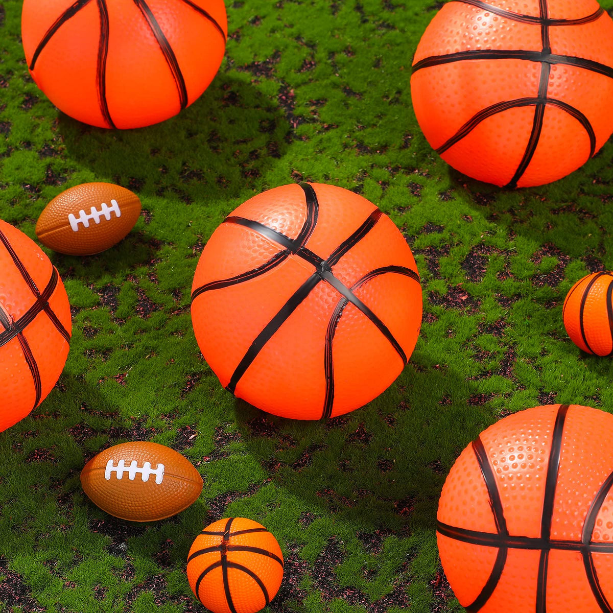 Sratte mini inflatable basketball 4in bright orange ready for gift-worthy surprises.