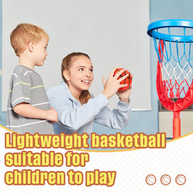 Sratte mini inflatable basketball 4in in kids' hands for easy tossing.