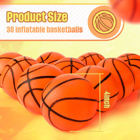 Sratte mini inflatable basketball 4in orange-striped for vibrant party games and activities.
