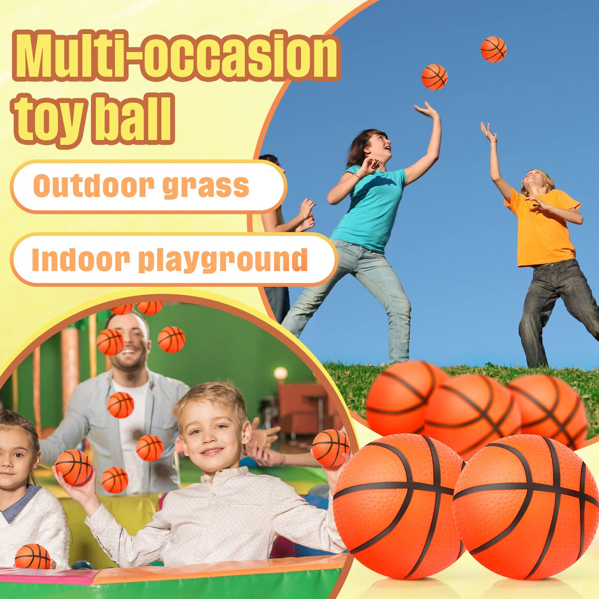 Sratte mini inflatable basketball 4in ideal for beach, pool, and indoor play.