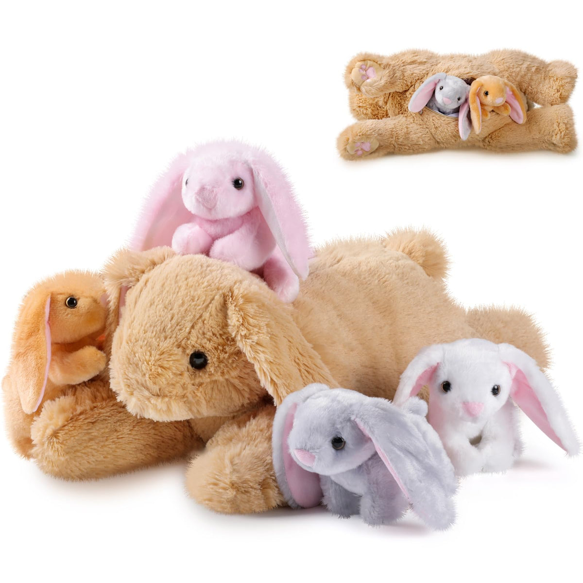 Sratte mommy bunny plush 18 inches, lying style, cozy bedtime hug.