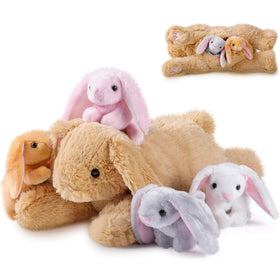 Sratte mommy bunny plush 18 inches, lying style, cozy bedtime hug.