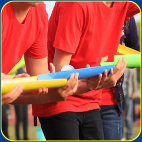 Sratte outdoor team-building setup showcasing portable, reliable gear for field days.