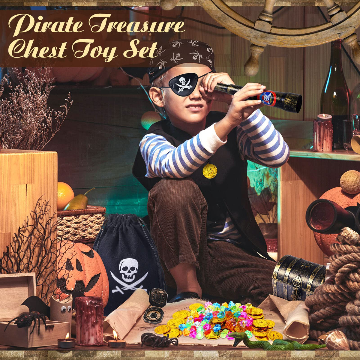 Sratte pirate eye patches completing cosplay costumes with authentic flair.
