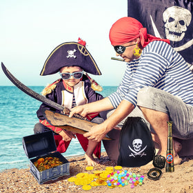 Sratte treasure map guiding kids through themed adventures and scavenger hunts.