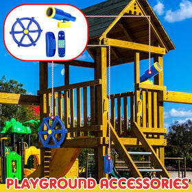 Sratte blue outdoor play set boosts creative playtime.