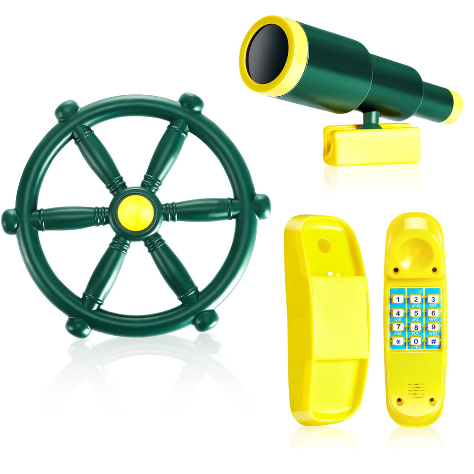 Sratte green ship wheel for outdoor imaginative play