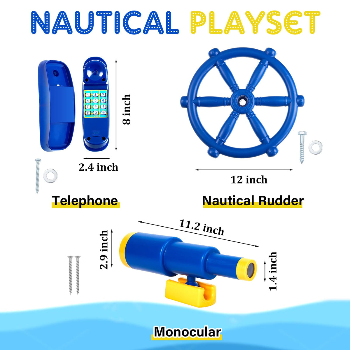 Sratte blue telephone playground accessory encourages role-play and social interaction.
