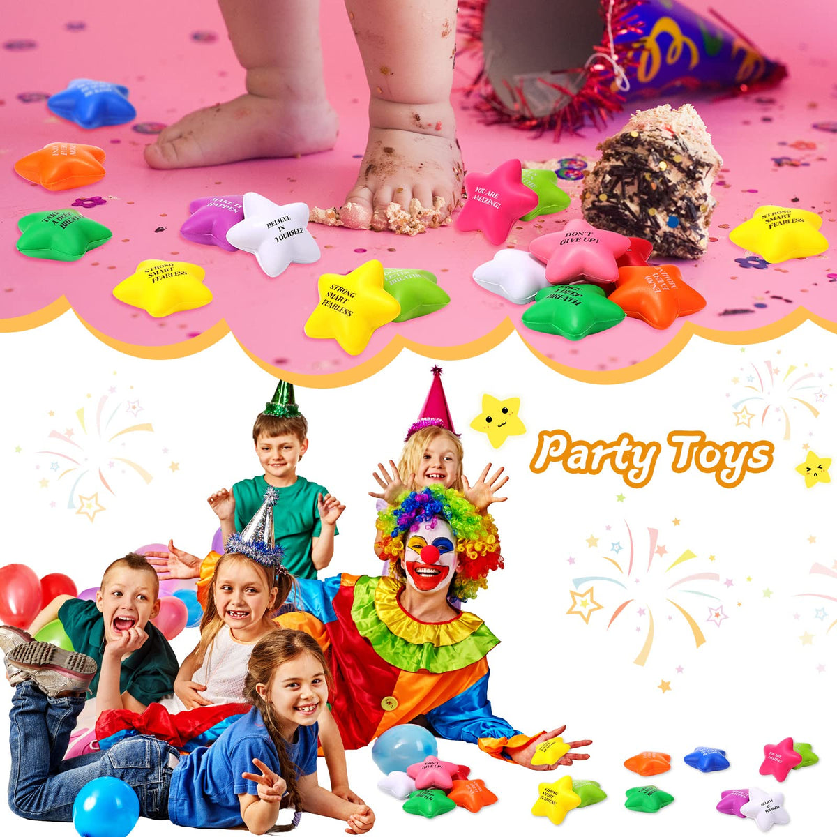 Soft, durable PU foam 2.16-inch star ball by Sratte.