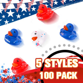 Sratte ducks with colorful stars on the back for visual appeal.