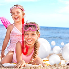Sratte white beach ball pack demonstrates versatile sizes for youth and adults