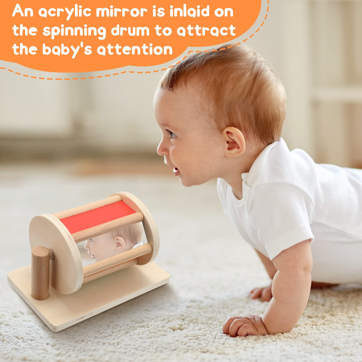 Sratte Wooden Baby Toy Set packaging highlights safe, sturdy materials.